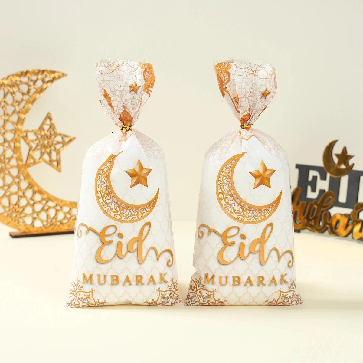 50/25 stück Eid Mubarak Geschenk tüten Plastiktüten für Süßigkeiten